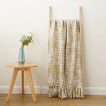plaid canapé jaune et gris