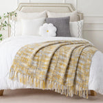 plaid canapé jaune et gris