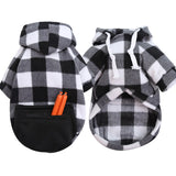 Pull plaid chien de dos