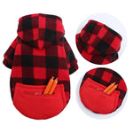 Pull plaid chien rouge de dos