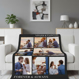 couverture personnalisée avec prénoms sur un canapé