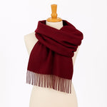 Écharpe en laine fabriquée en France de couleur bordeaux