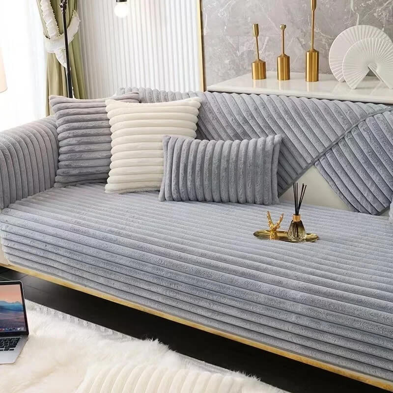 Rutschfeste Decke für Ledersofa
