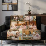 Plaid avec photos personnalisées sur un canapé