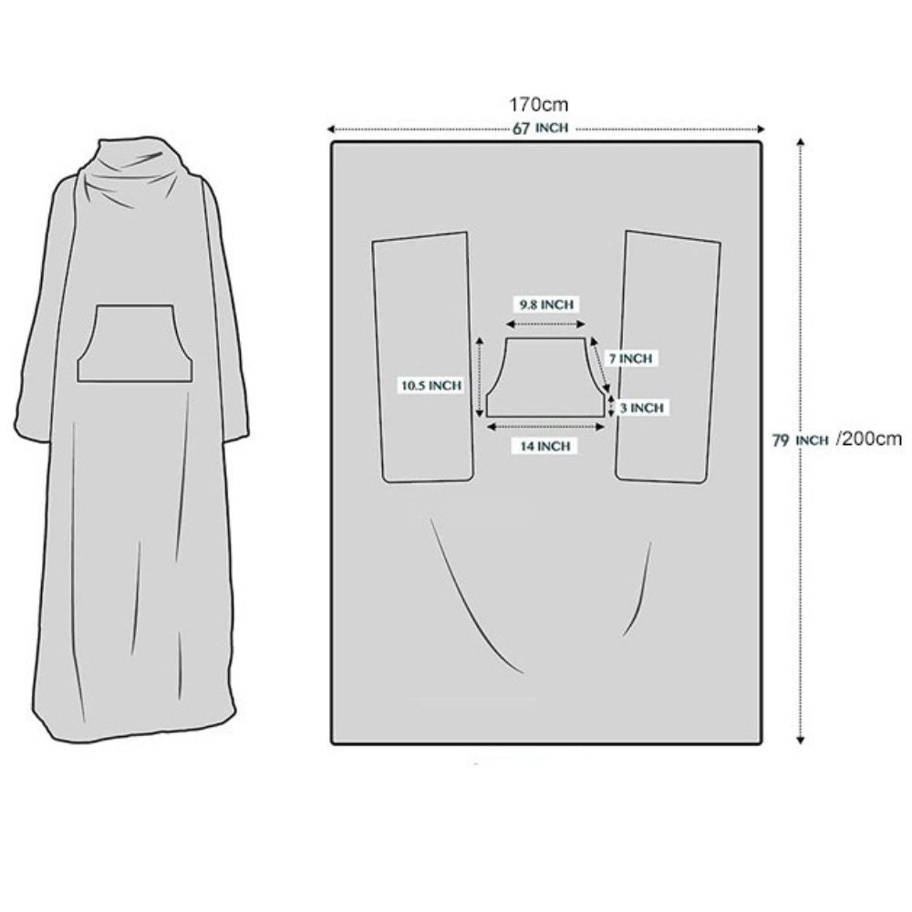 dimensions du plaid bras
