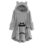 Plaid capuche chat gris