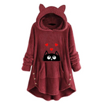 Plaid capuche chat rouge