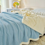 Plaid fourré bleu pastel