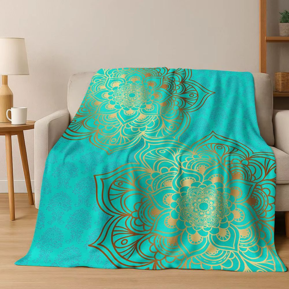 plaid mandala boho vert