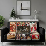 plaid noël personnalisé sur canapé