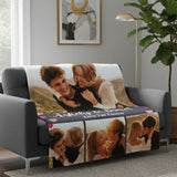 Plaid polaire personnalisé sur un canapé