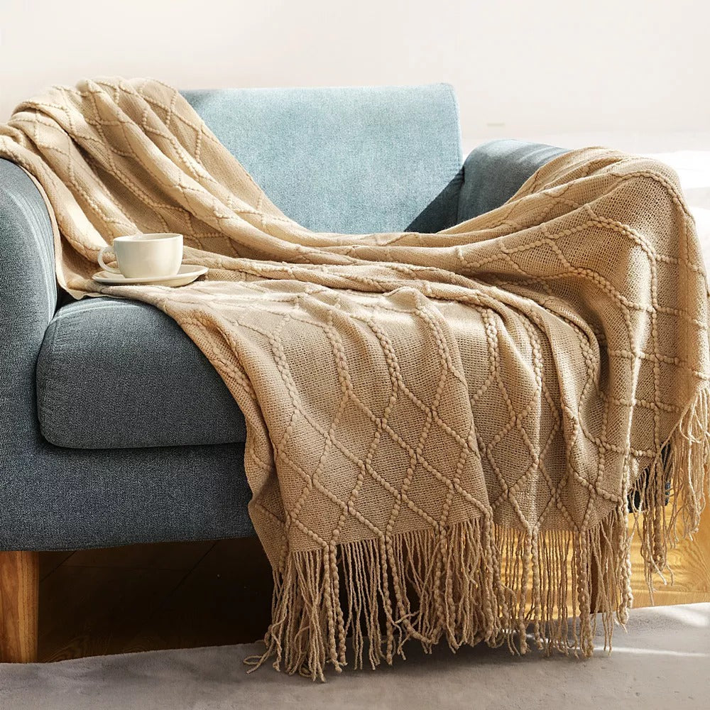 Beigefarbener Überwurf für Sofa