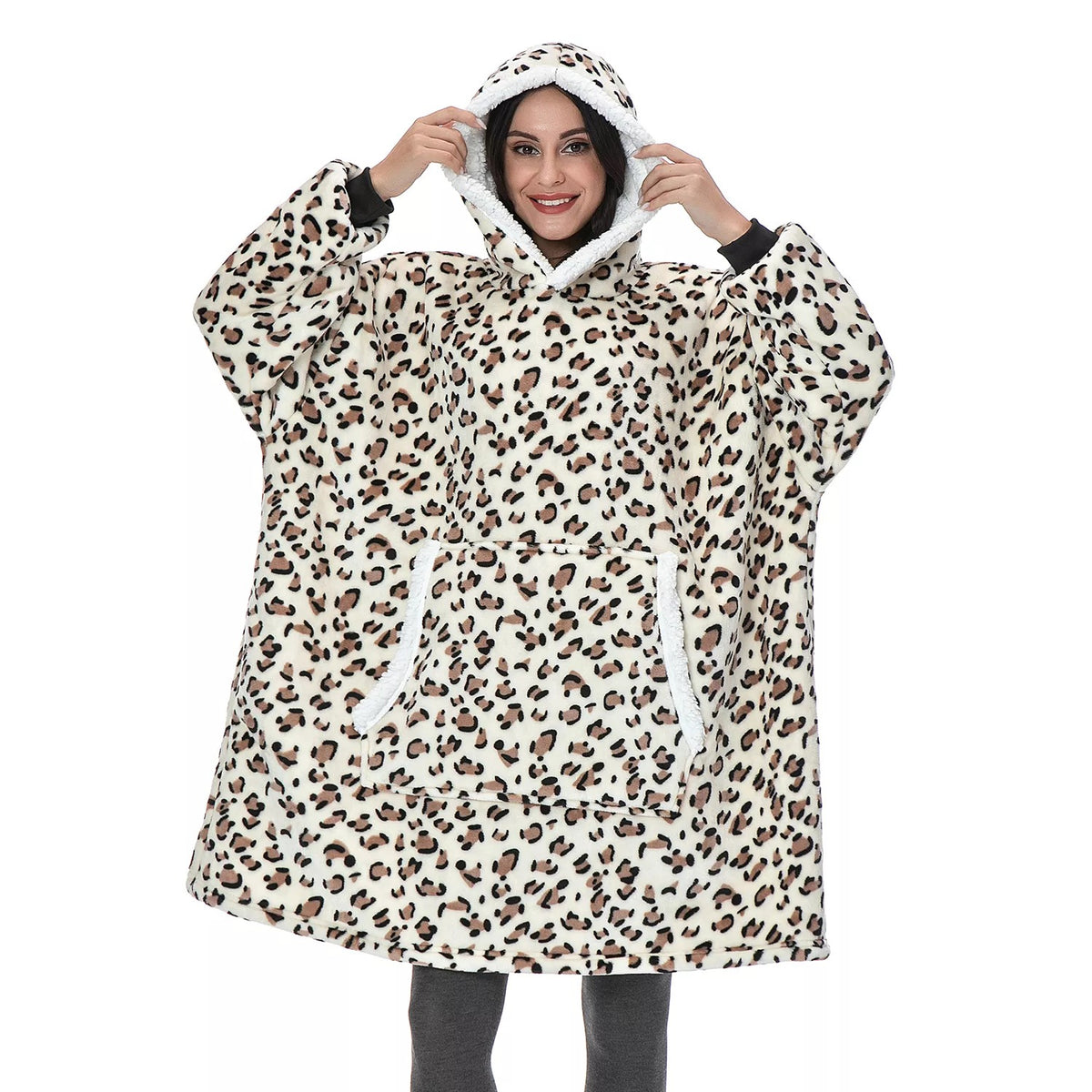 Pull plaid capuche