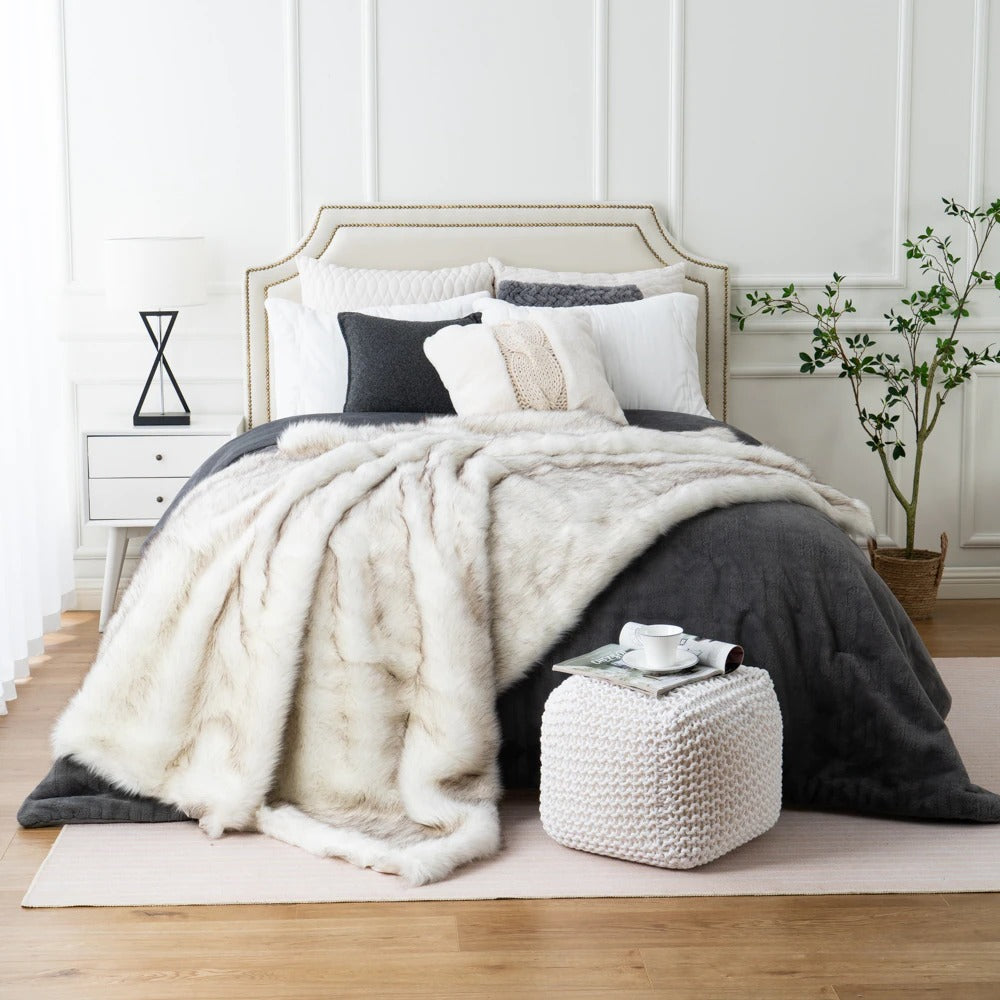 Plaid fausse fourrure de luxe