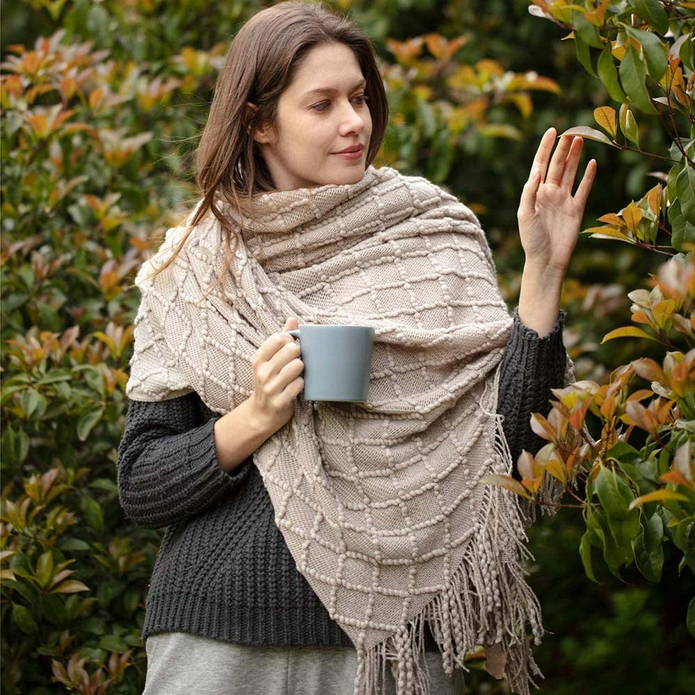 Plaid ethnique beige